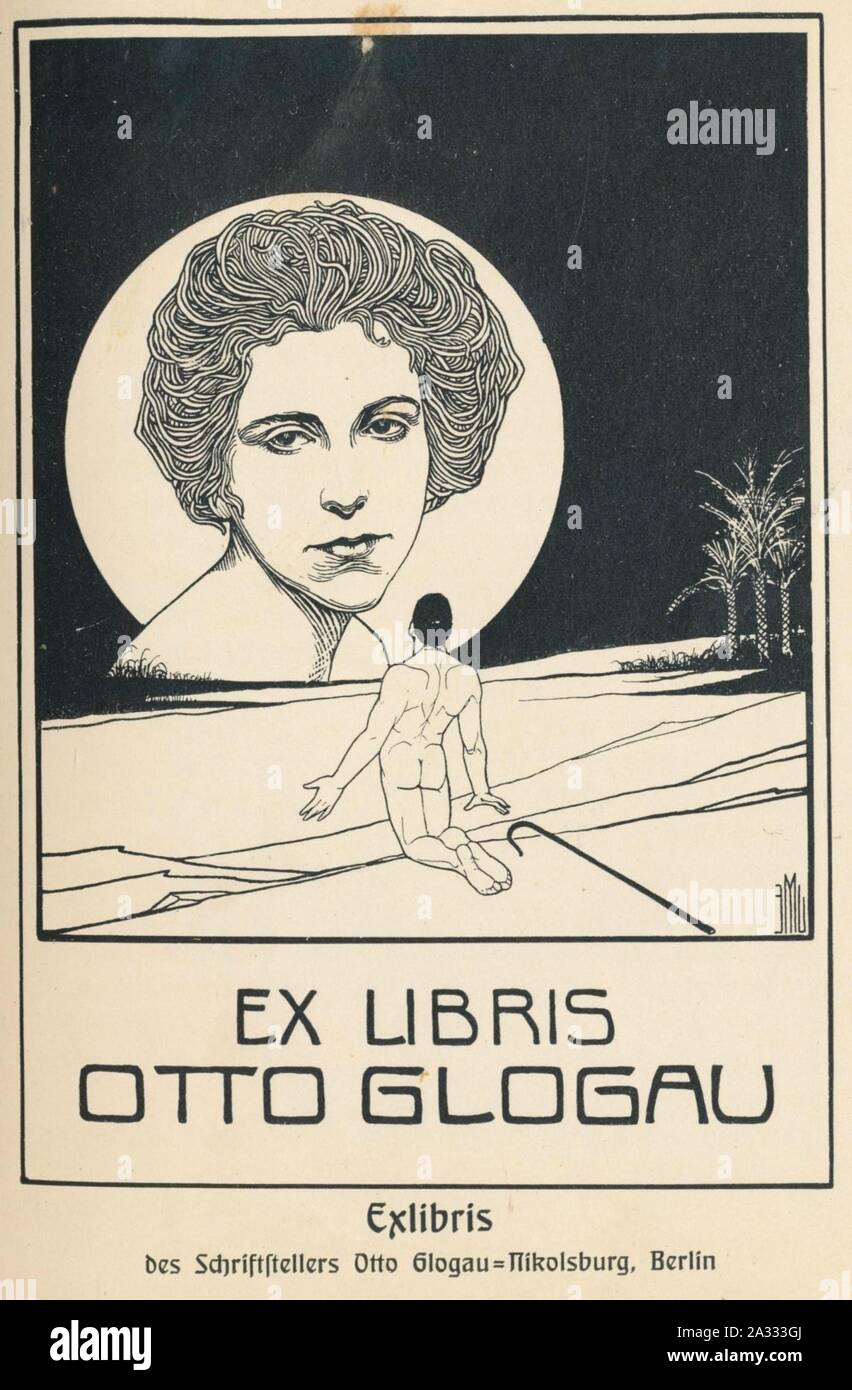 Ex Libris Otto Glogau. Banque D'Images