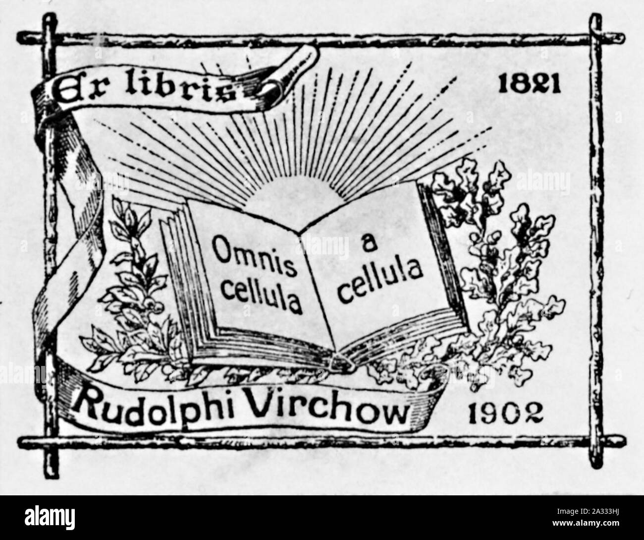 Ex libris Rudolf Virchow. Banque D'Images