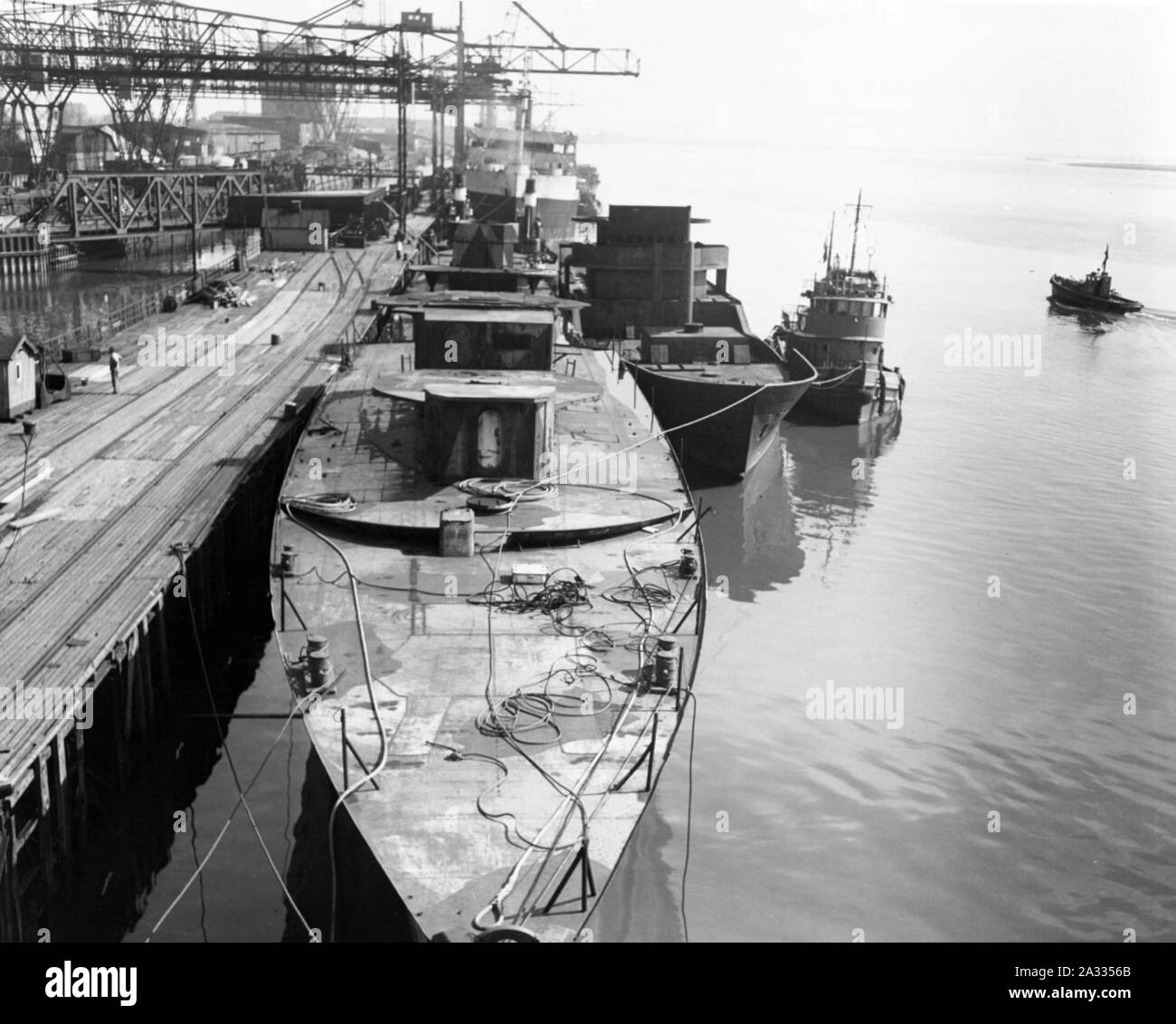Ex-German les navires à Nordenham, Allemagne, 2 juillet 1946 (SC 250116). Banque D'Images