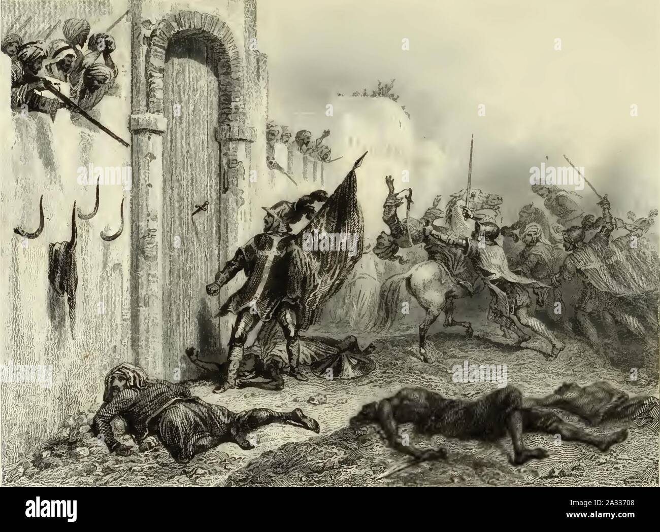 Expédition de Charles Quint contre Alger (Léon Galibert, p. 184). Banque D'Images