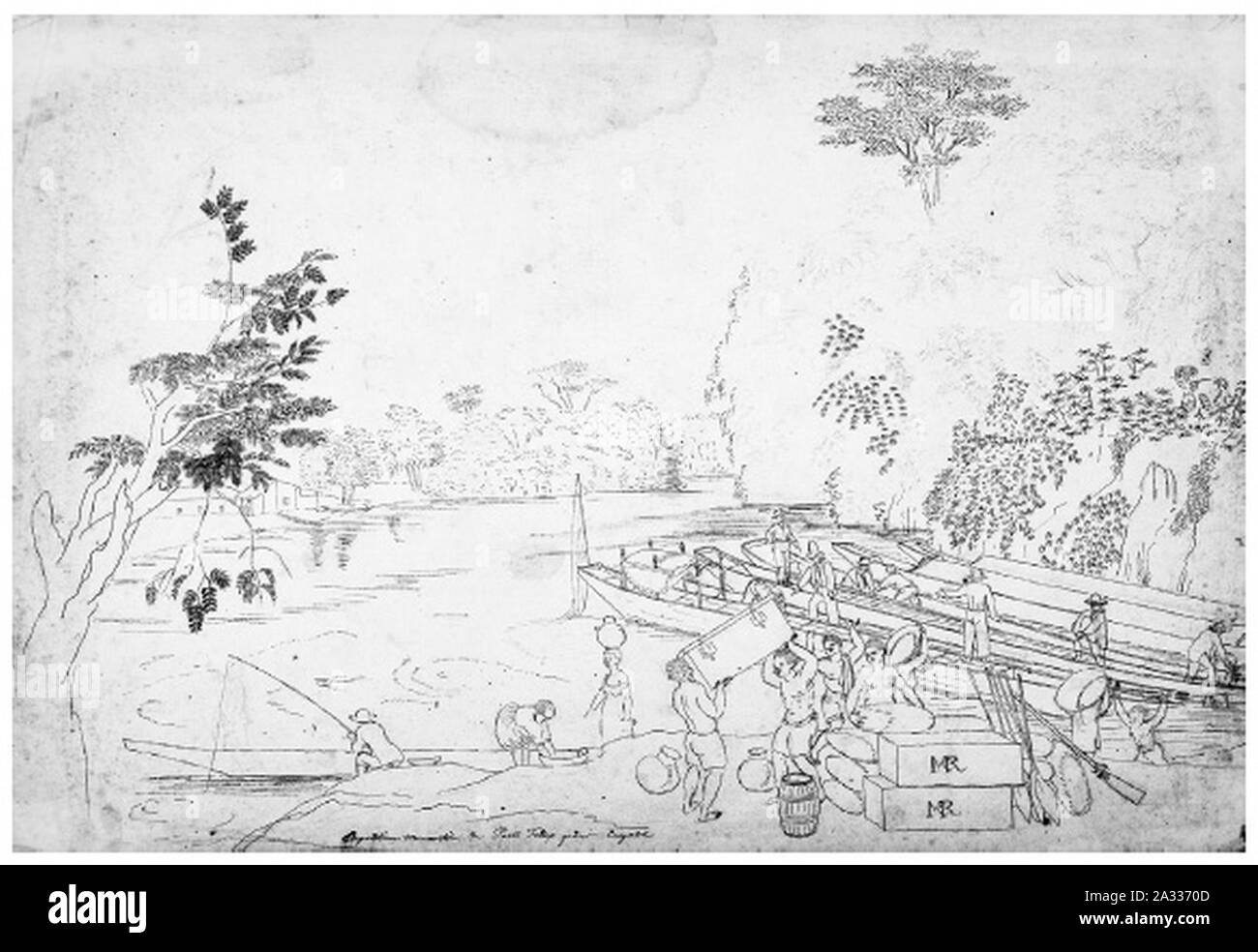 Expedição mercantil de Porto Feliz a Cuiabá. Banque D'Images