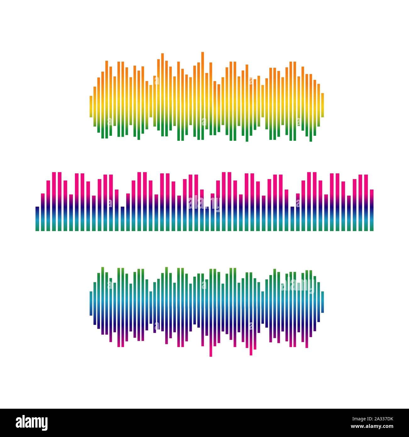 Logo de l'onde sonore élégant icône vecteur illustration conception du modèle. Illustration de Vecteur
