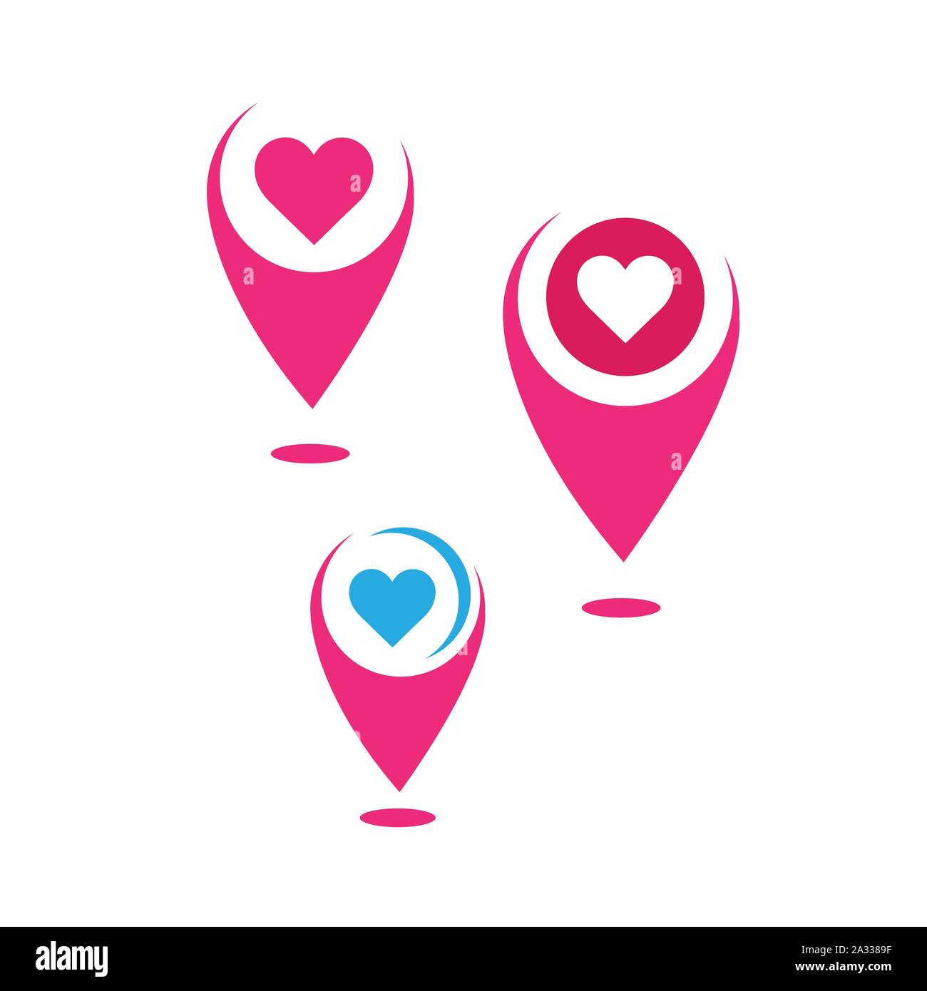 Et la broche coeur amour place pointeur emplacement logo design illustration vecteur vecteur pin Illustration de Vecteur
