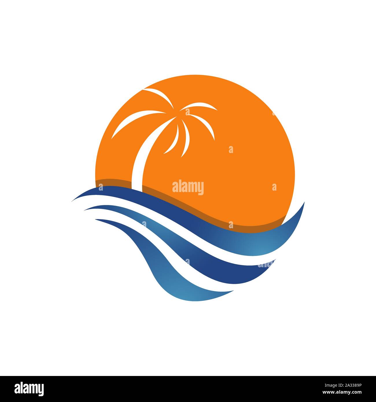 Sunny Été tropical beach logo design template Vector illustration Illustration de Vecteur