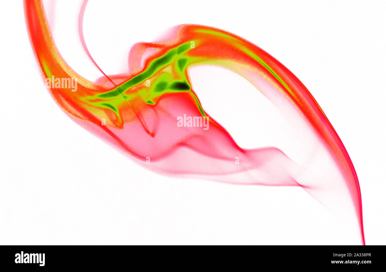 Fumer art fond illuminé par la lumière sur fond noir Banque D'Images