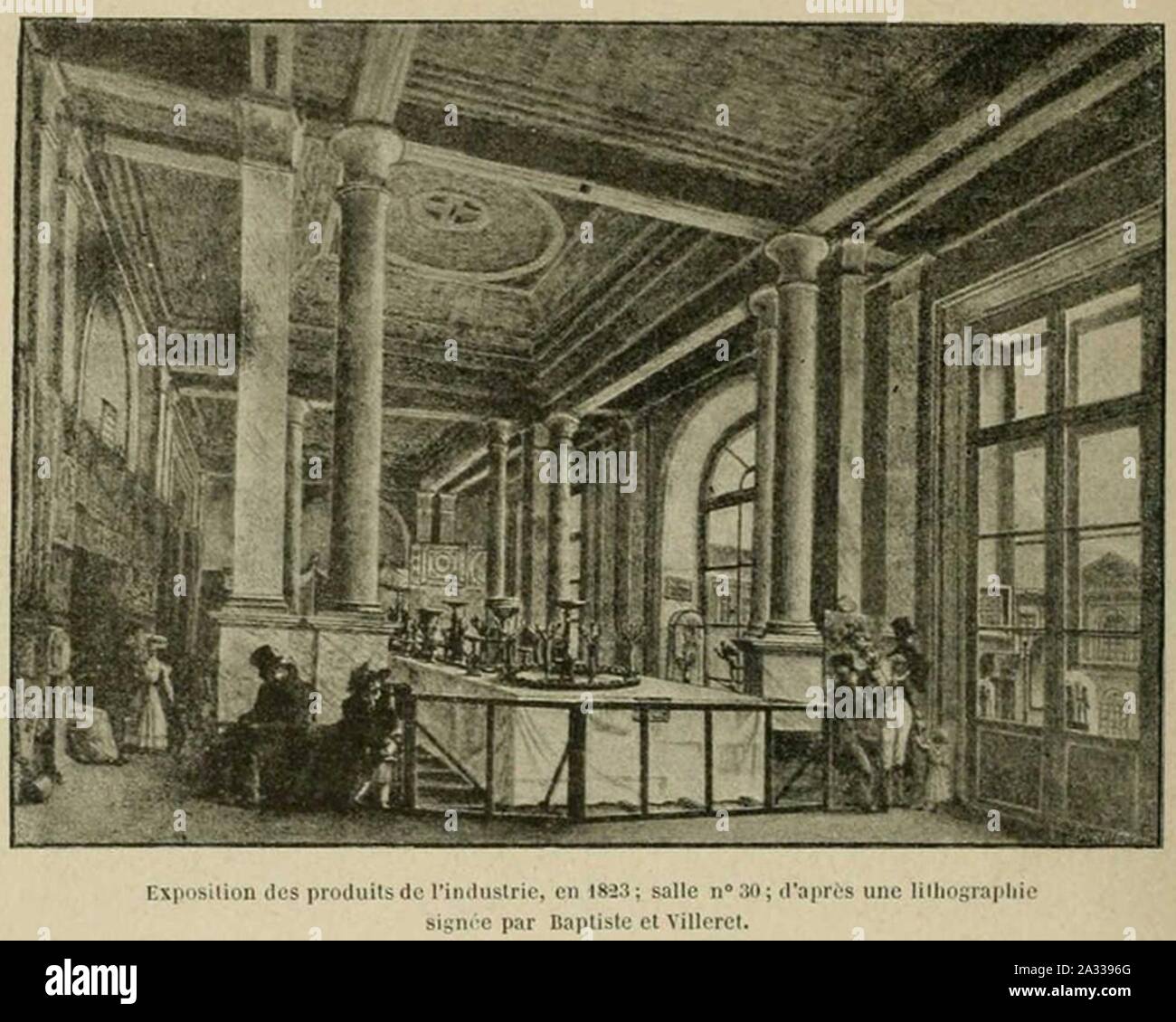 Exposition des produits de l'industrie en 1823 : salle n° 30 par Baptiste à Villeret. Banque D'Images