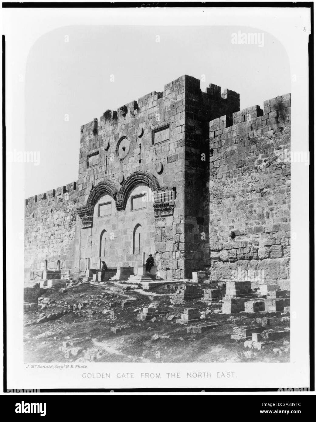 De l'extérieur-Haram-Ash Shárif. Golden Gate de la North East - J. McDonald, Sergt. R.E. photo. Banque D'Images De l'extérieur-Haram-Ash Shárif. Golden Gate de la North East - J. McDonald, Sergt. R.E. photo. Banque D'Images