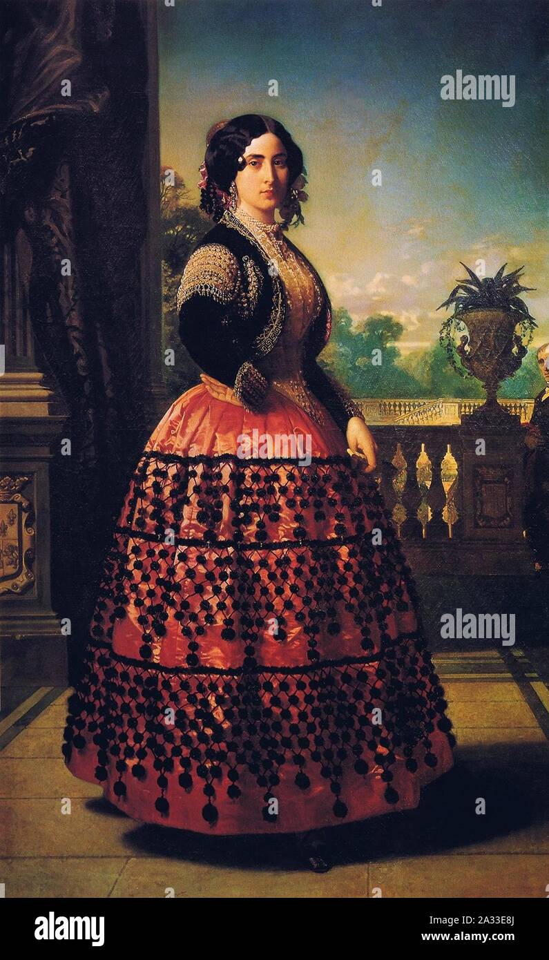 F. de Madrazo - 1854, Ángela Pérez de Barradas y Fernández de Córdoba, Duquesa de Medinacelli (Palacio de Dueñas, Sevilla, 199 x 126 cm). Banque D'Images