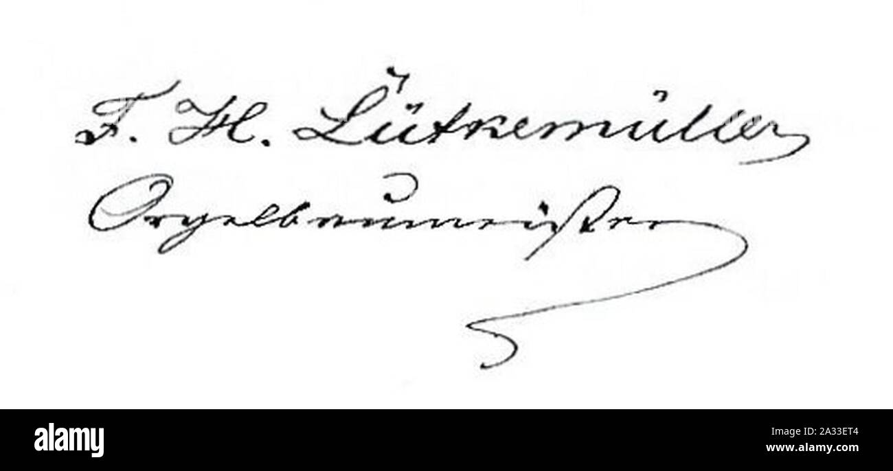 F.H.Lütkemüller (Unterschrift). Banque D'Images