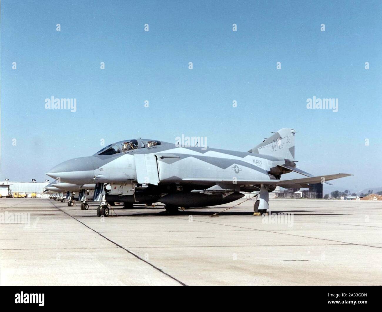 F-4J fantômes de VF-194 à Miramar NAS 1976. Banque D'Images