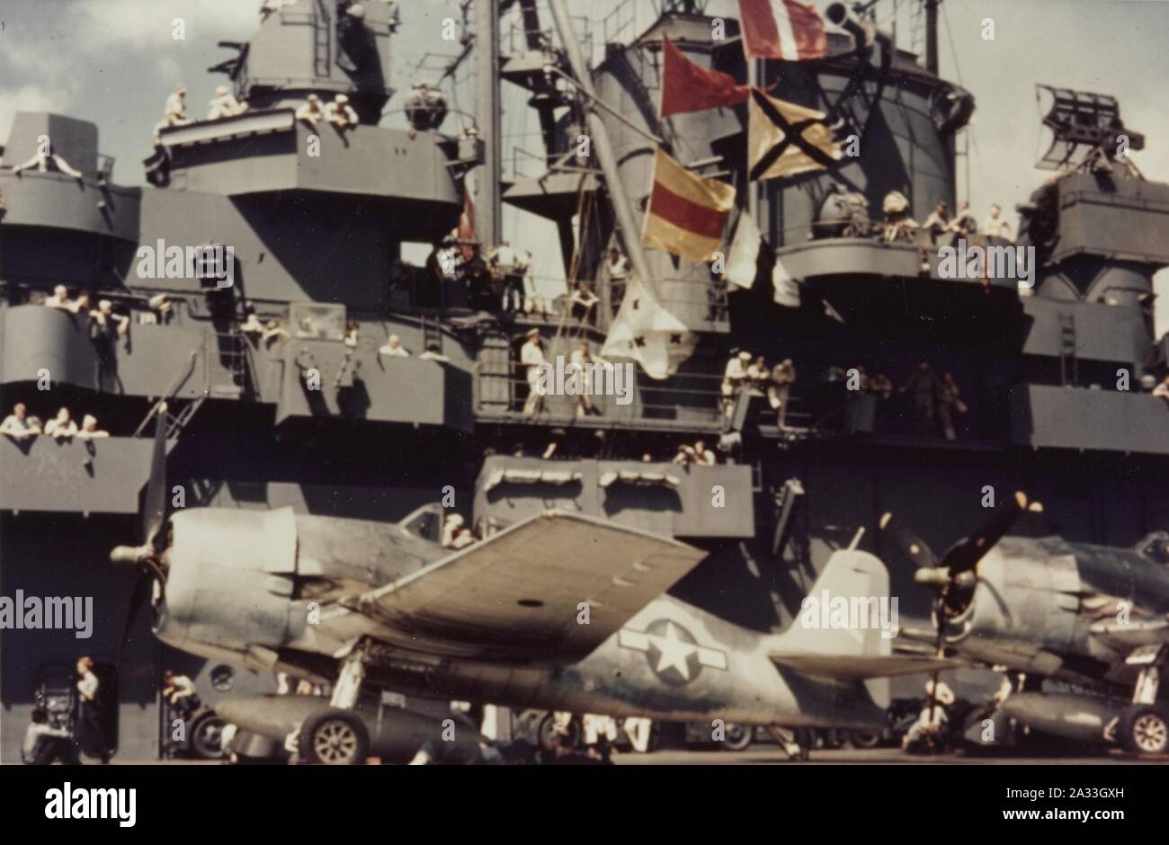 F6F-3 à bord de Hellcats USS Yorktown (CV-10) le 31 août 1943 (80-G-K-14833). Banque D'Images