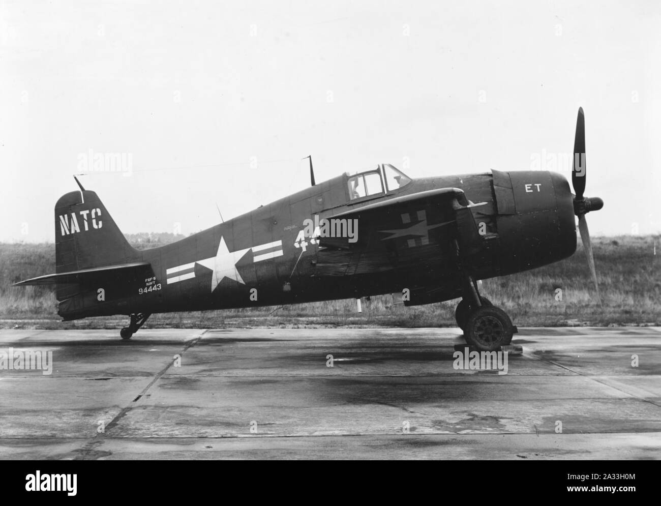 F6F-5 Hellcat à Patuxent River en décembre 1949. Banque D'Images