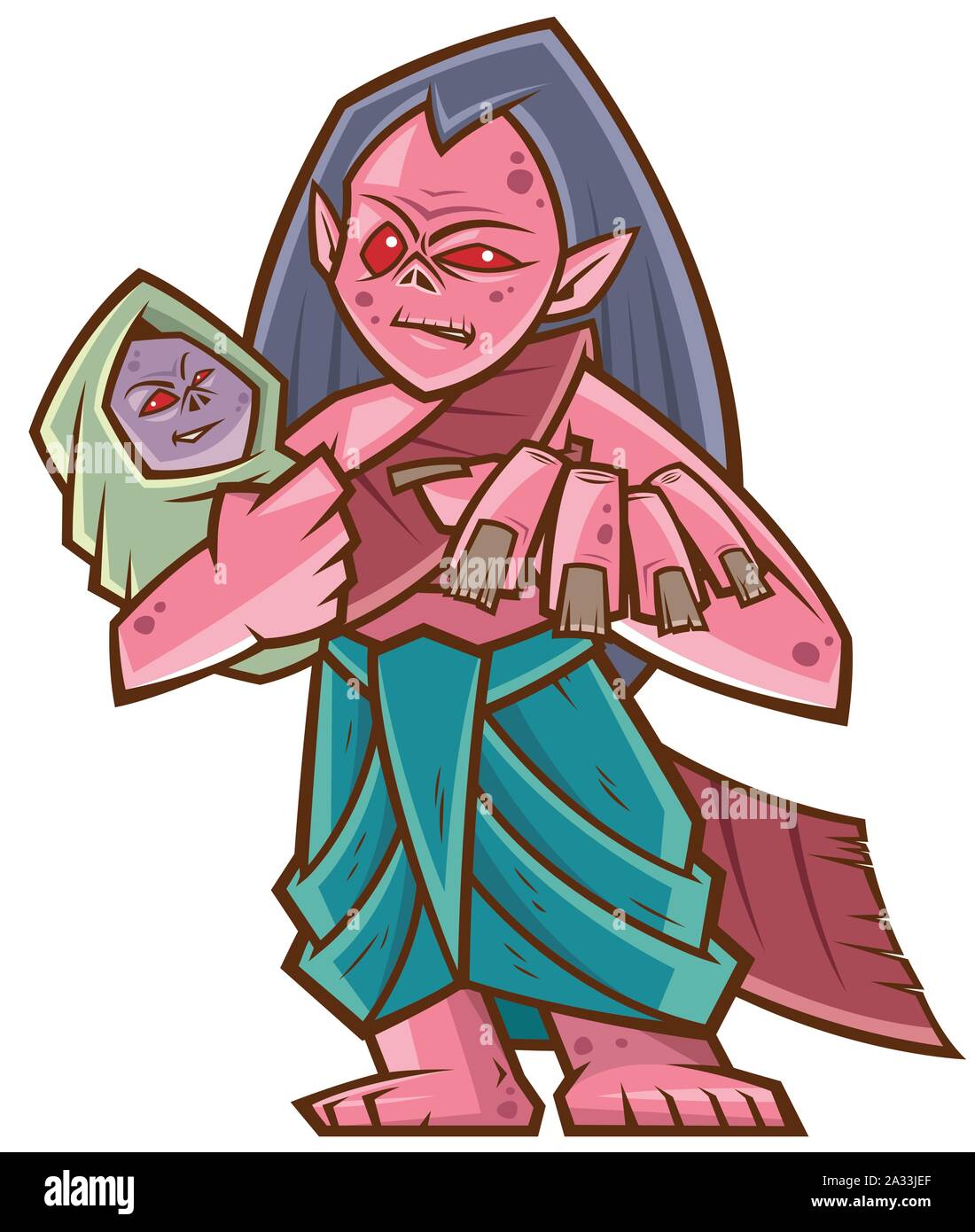 Illustration Vecteur de Cartoon Femme Thai ghost, Mae Nak Illustration de Vecteur