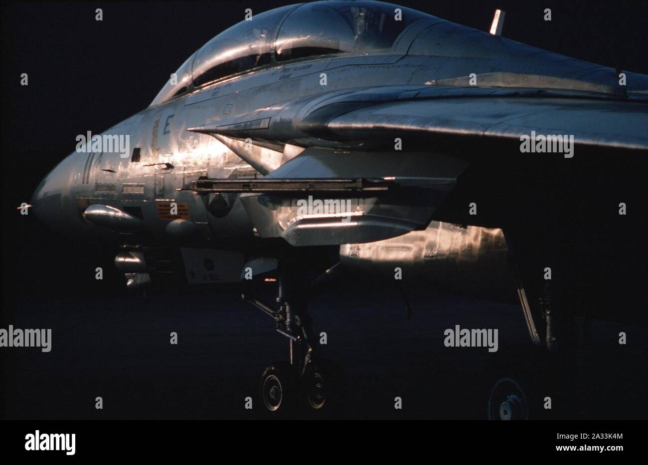 F-14A Tomcat de VF-51 à Miramar NAS 1985. Banque D'Images