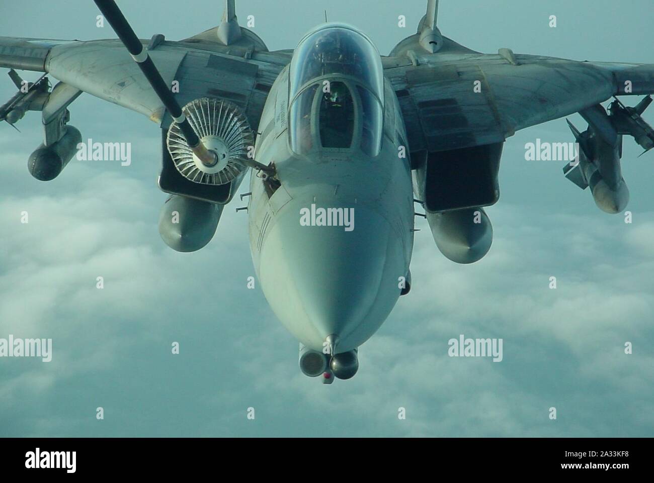 F-14D VF-2 Aerial Refueling Sidewinders LANTIRN et Phoenix. Banque D'Images