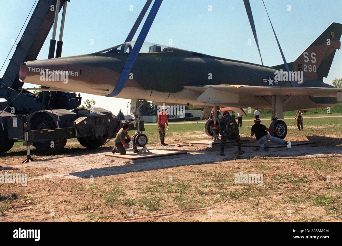 F-100D gate guard 1997 Aviano. Banque D'Images