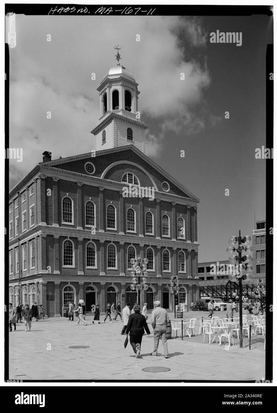 Faneuil Hall élévation est la perspective. Banque D'Images