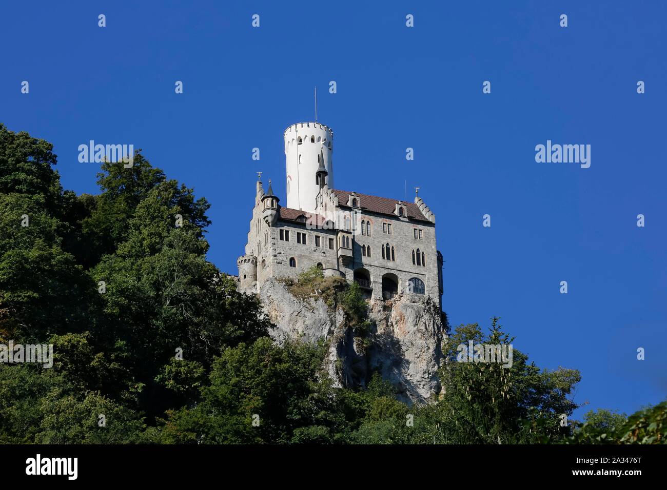 Château de Lichtenstein, aussi le château de conte de fées de Wurtemberg, Lichtenstein, Baden-Wurttemberg, Allemagne Banque D'Images