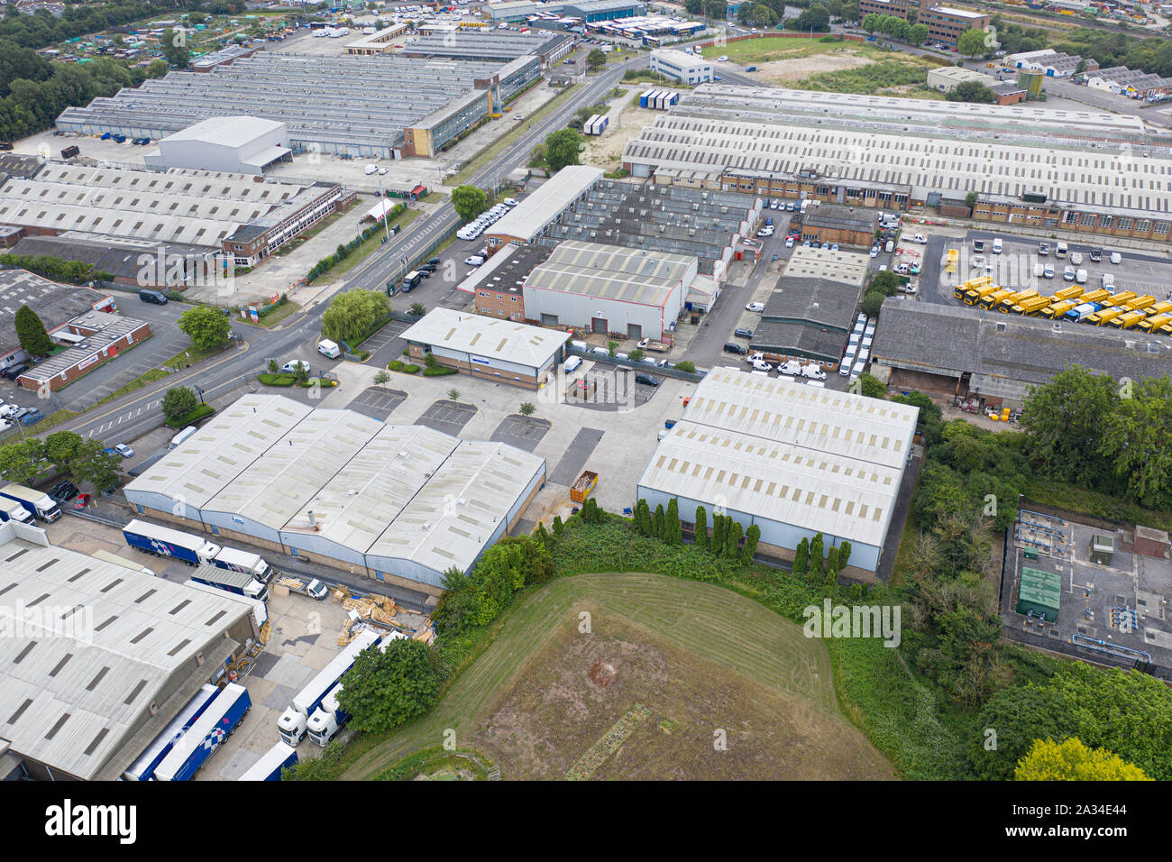 SWINDON, Royaume-Uni - Juin 13, 2017 : avis de haut niveau de Cheney Manor Industrial Estate Swindon, Wiltshire Banque D'Images