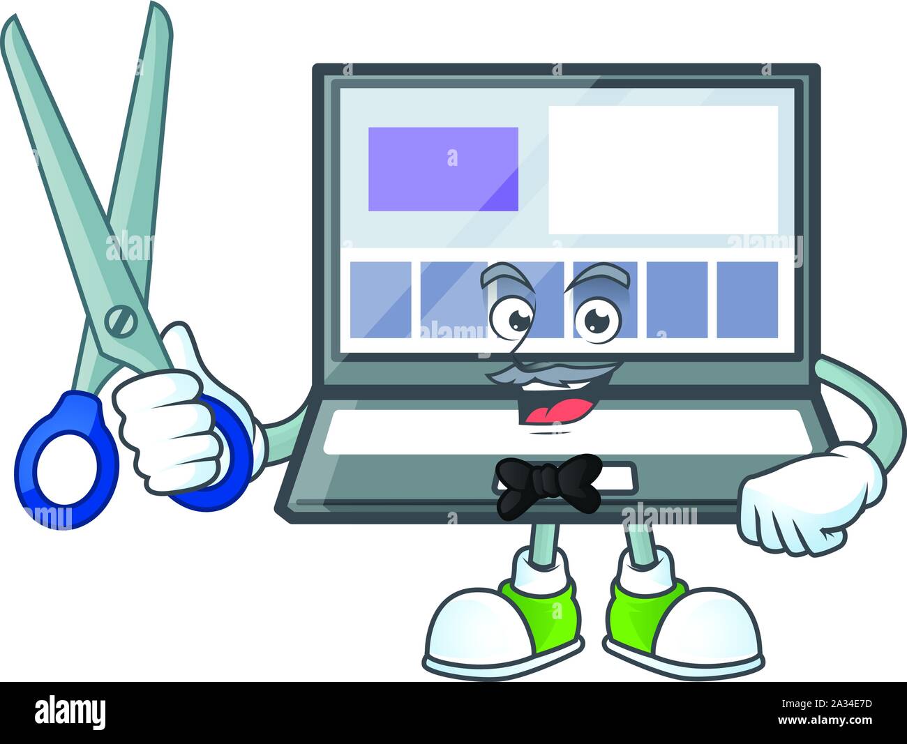 Coiffure portable avec un style de caractère de dessin animé Illustration de Vecteur