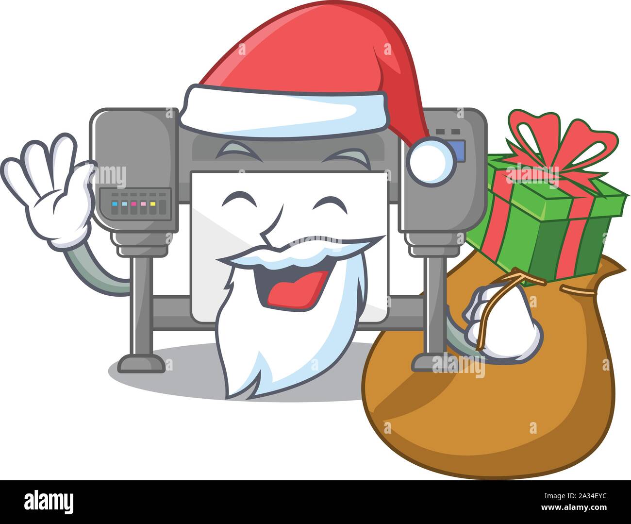 Cadeau du père Noël avec les traceurs de jouets sur la mascot président Illustration de Vecteur