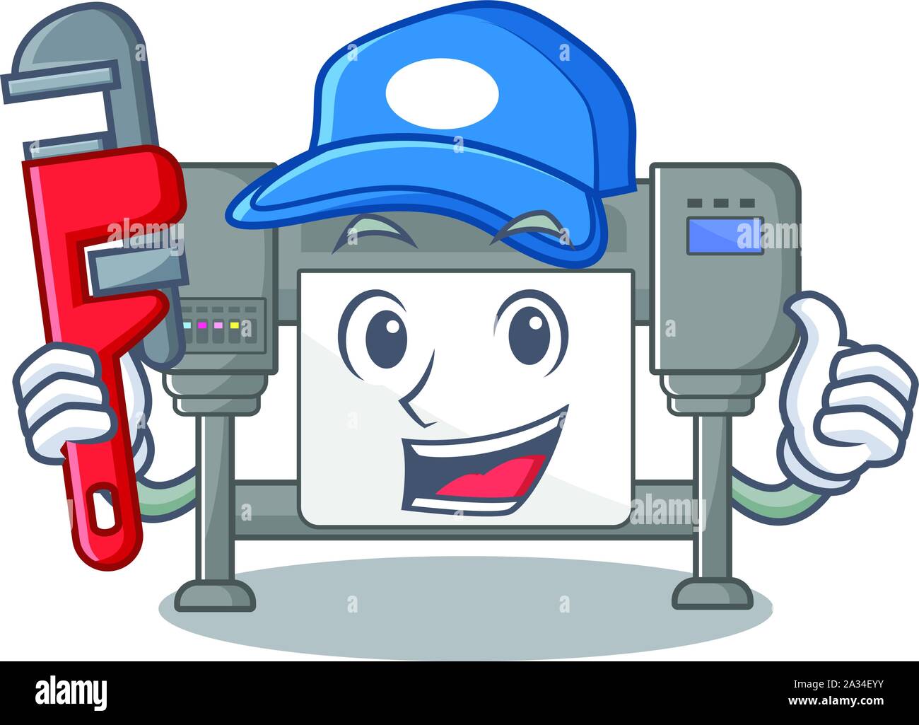 Les traceurs sur le jouet plombier mascot président Illustration de Vecteur