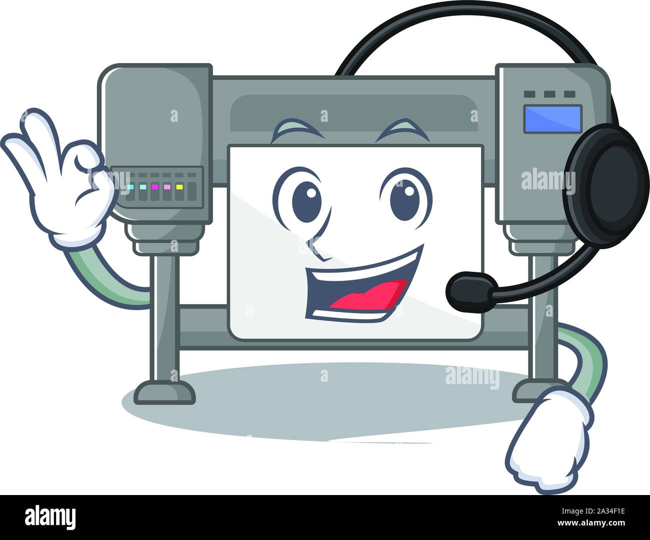 Casque avec traceurs sur le jouet mascot président Illustration de Vecteur