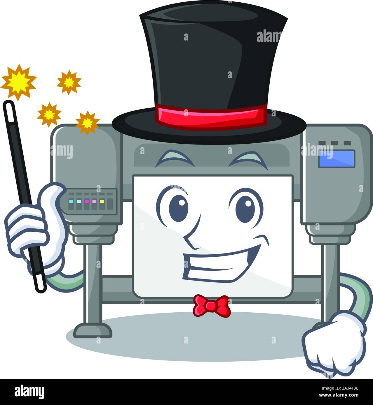 Les traceurs sur le jouet magicien mascot président Illustration de Vecteur