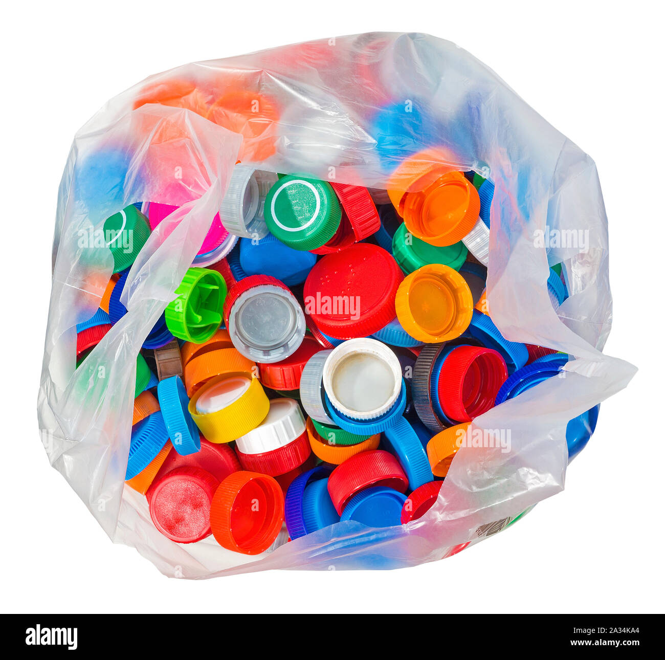 Bouchons de bouteille en plastique coloré Banque D'Images