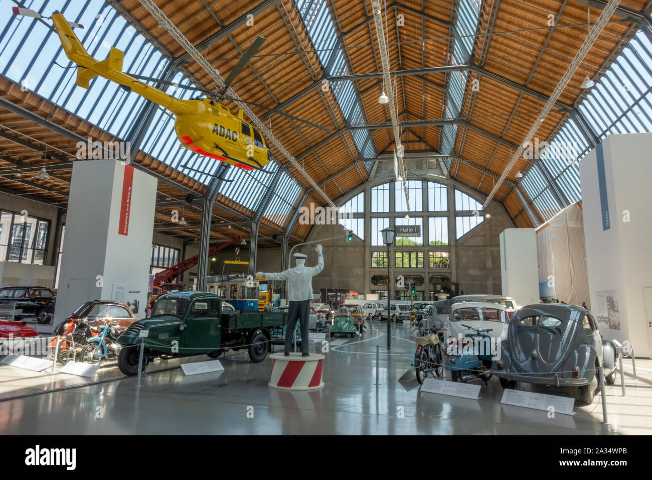 Une vue générale du Deutsches Museum Verkehrszentrum (Musée allemand des transports), Munich, Allemagne. Banque D'Images