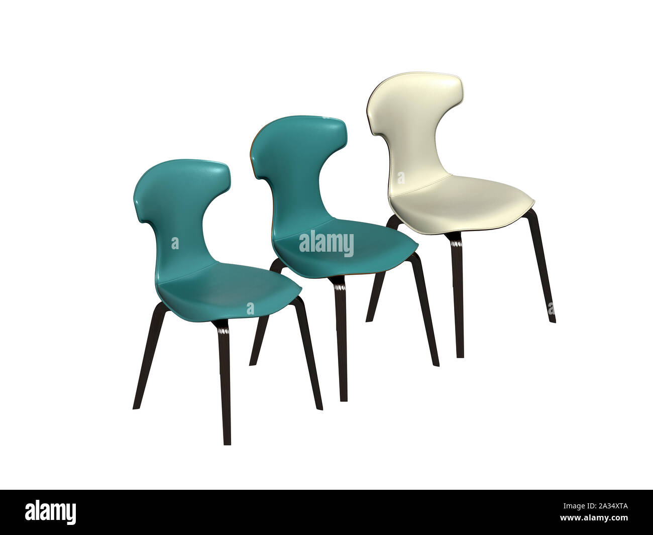 3D render of chaises colorées Banque D'Images