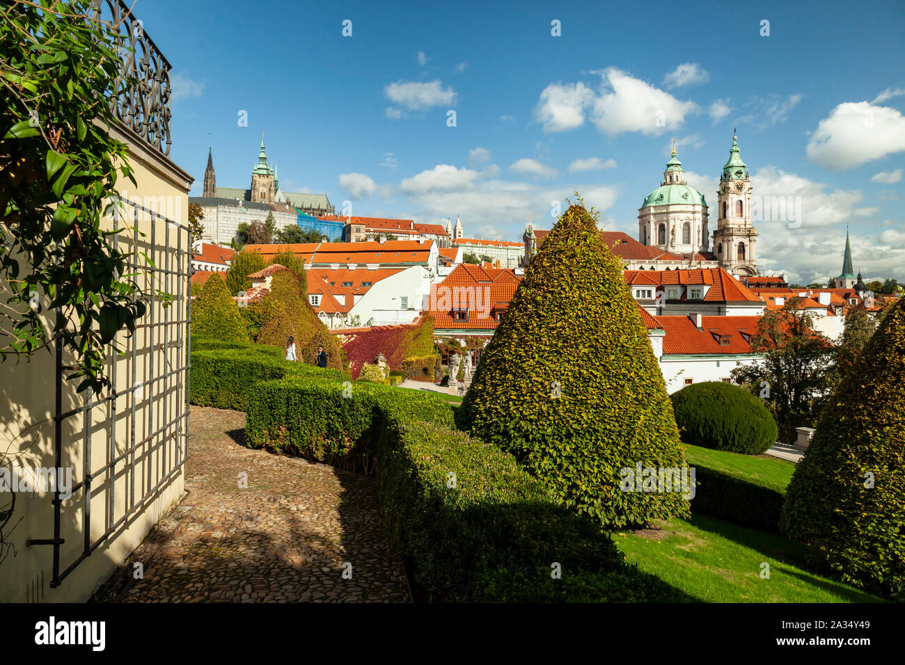 À l'automne Jardin Vrtba à Prague, Tchéquie. Banque D'Images