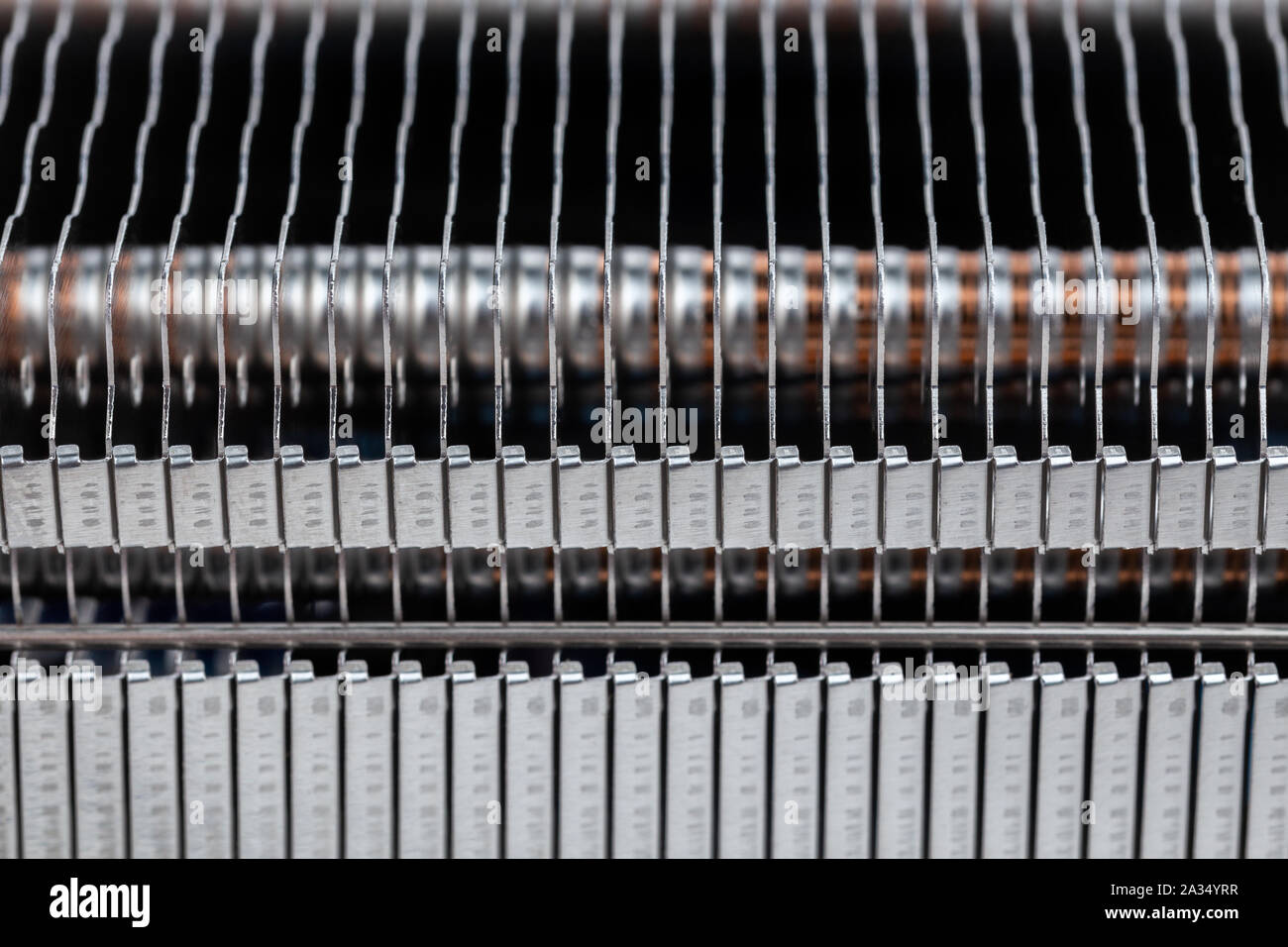 Radiateur chaleur moderne closeup macro fond avec selective focus et blur Banque D'Images