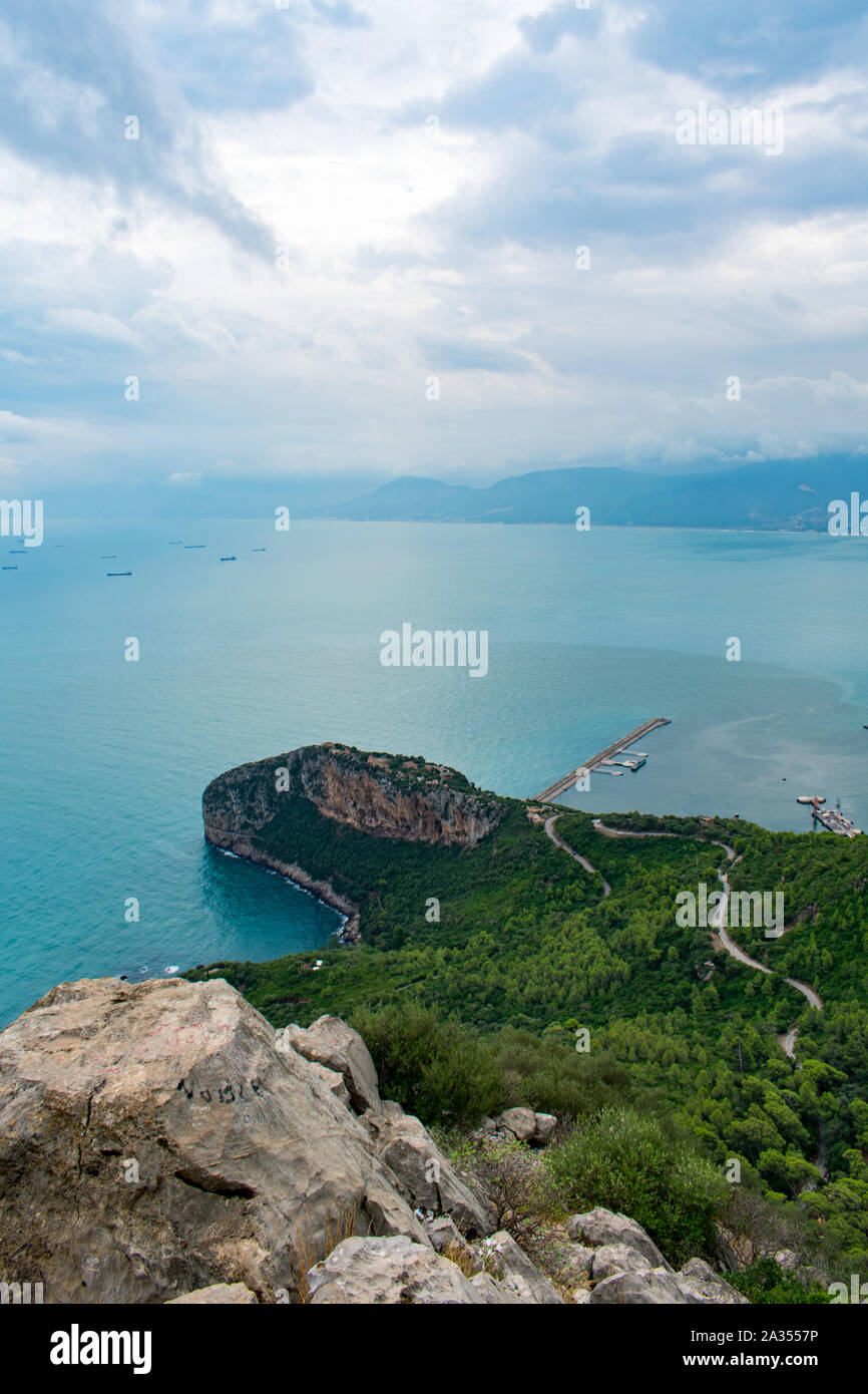 Vue panoramique de Yemma Gouraya parc national dans Bejaia, Algérie Banque D'Images