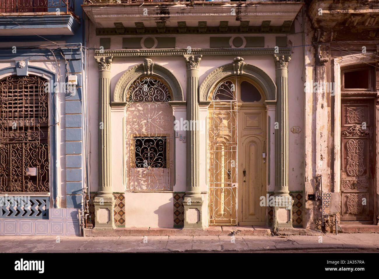 Détail architectural à La Havane, Cuba Banque D'Images