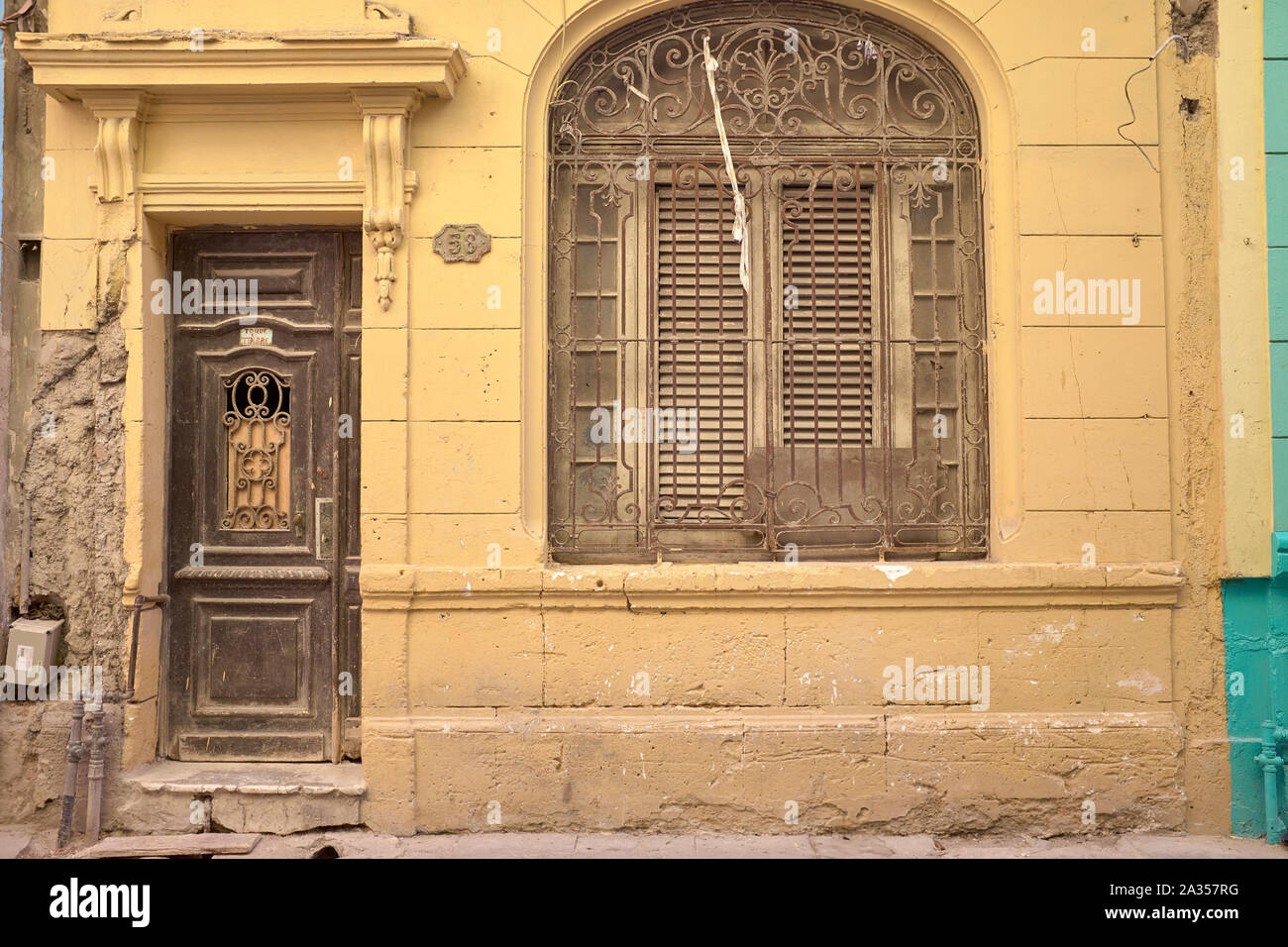 Détail architectural à La Havane, Cuba Banque D'Images