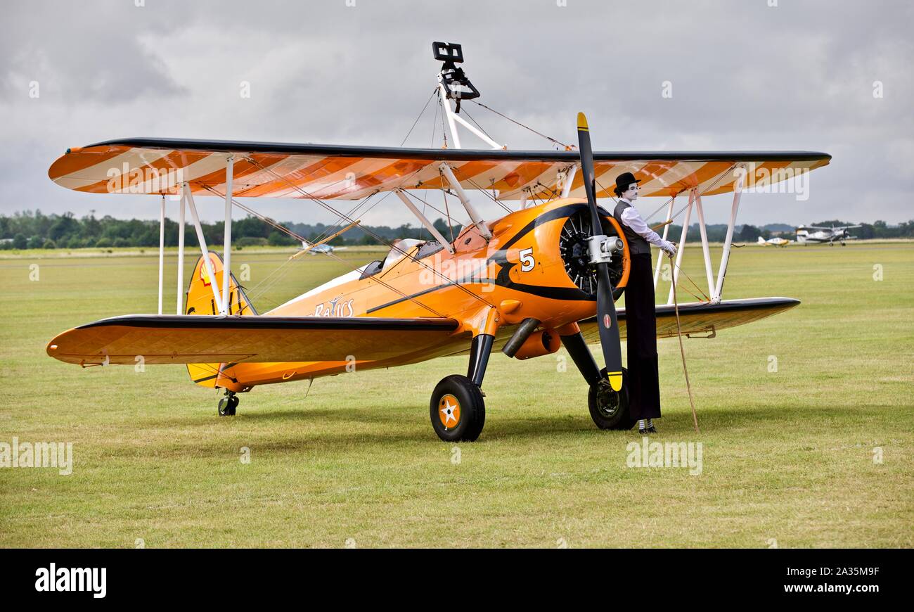 Charlie Chaplin à l'imposteur 2019 Flying Legends Airshow à l'Imperial War Museum, Duxford Banque D'Images