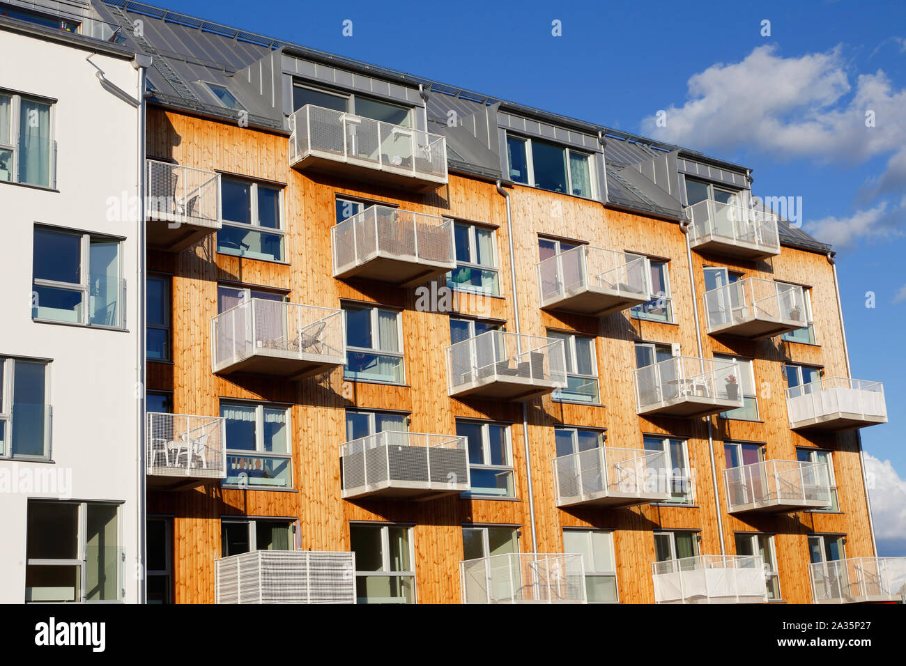 Résidentiel moderne de plusieurs étages, les bâtiments avec appartements construit en 2018. Banque D'Images