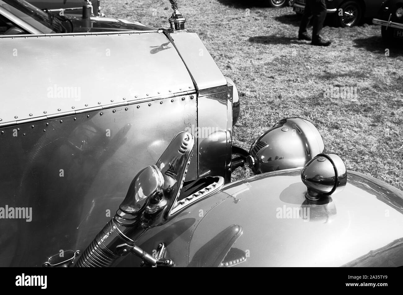 L'avant d'un vintage Rolls Royce Silver Ghost sur l'affichage à une exposition de voiture Banque D'Images