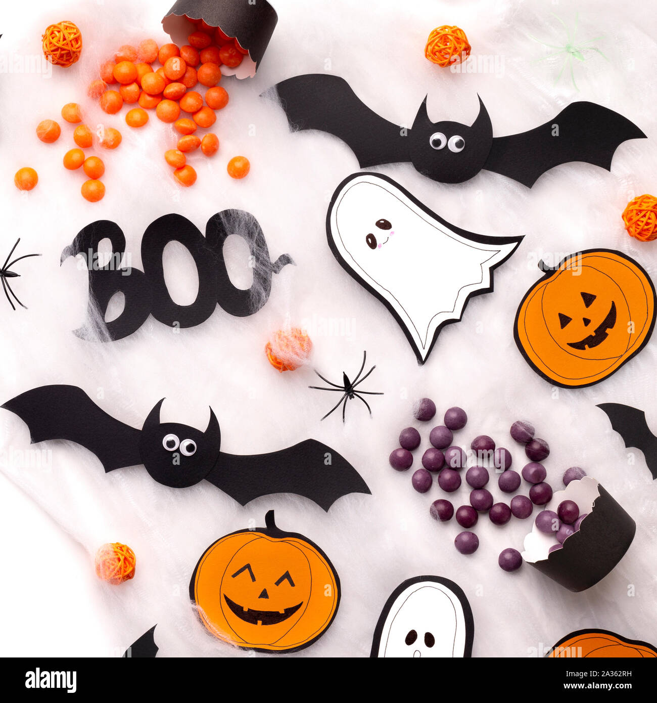 Close up of creative accessoires Halloween et silhouette Banque D'Images