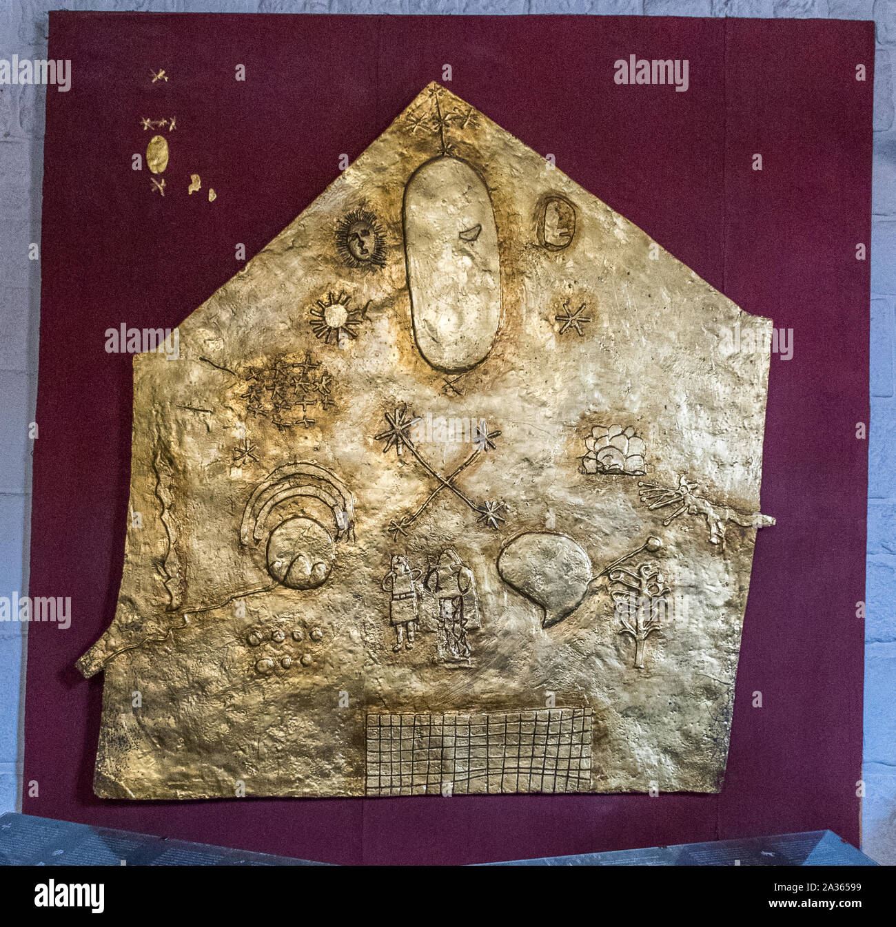 Artefact inca affichant un symbolisme inca important à Qoricancha et à Saint-Domingue à Cusco, au Pérou. Banque D'Images