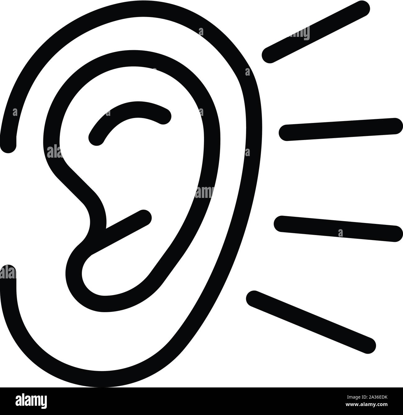 L'écoute de l'oreille, l'icône de style contour Image Vectorielle Stock -  Alamy