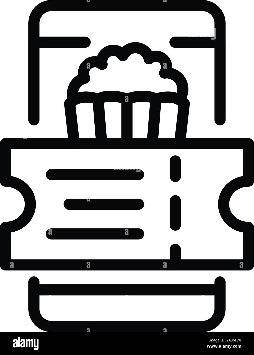 Acheter un billet de cinéma, l'icône de style contour Illustration de Vecteur