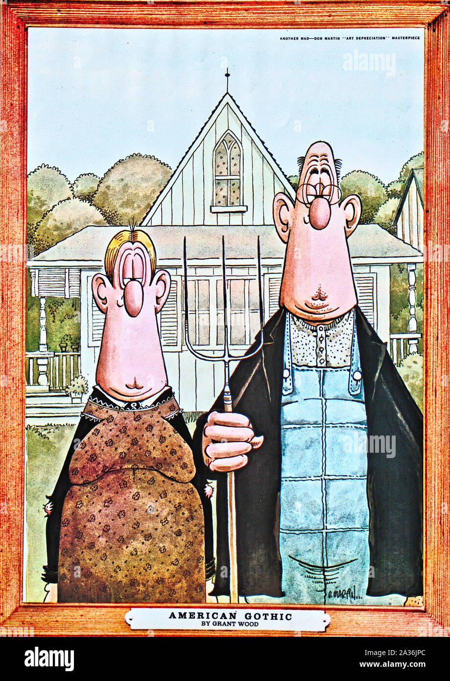 Caricature de peinture gothique américain de MADD magazine Banque D'Images