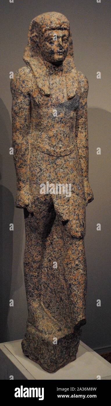 Alejandro Magno (356-323 a. C.). Rey de Macédoine. Ceux-greco Estatua de Alejandro Magno como faraón. Granito rosa. Fechada hacia el 300 a. C. Musée Liebieghaus. Francfort. Alemania. Banque D'Images