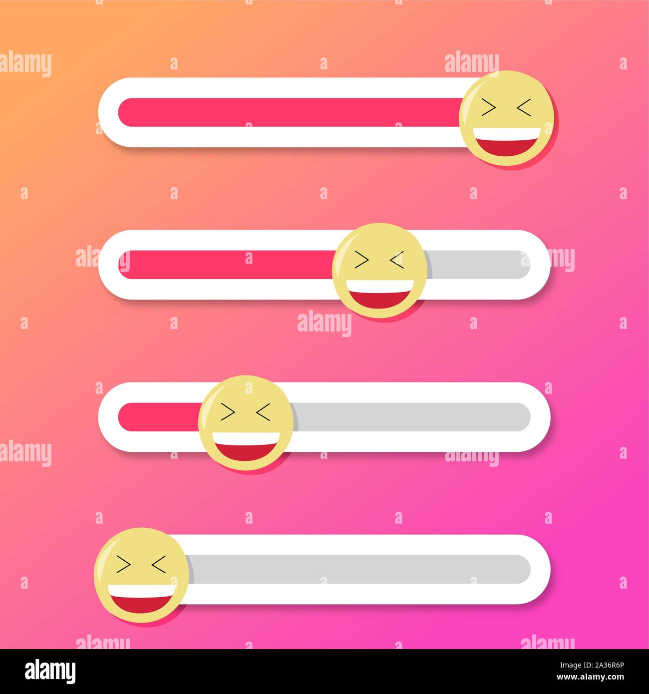 Barre d'interface avec rire sourire jaune pour réseau social