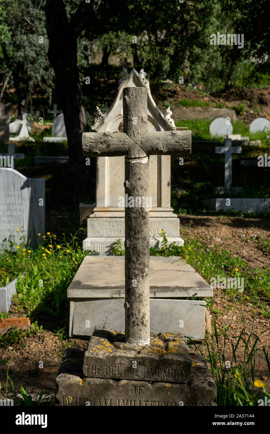 Vieux cimetière anglais dans la province de Malaga Banque D'Images