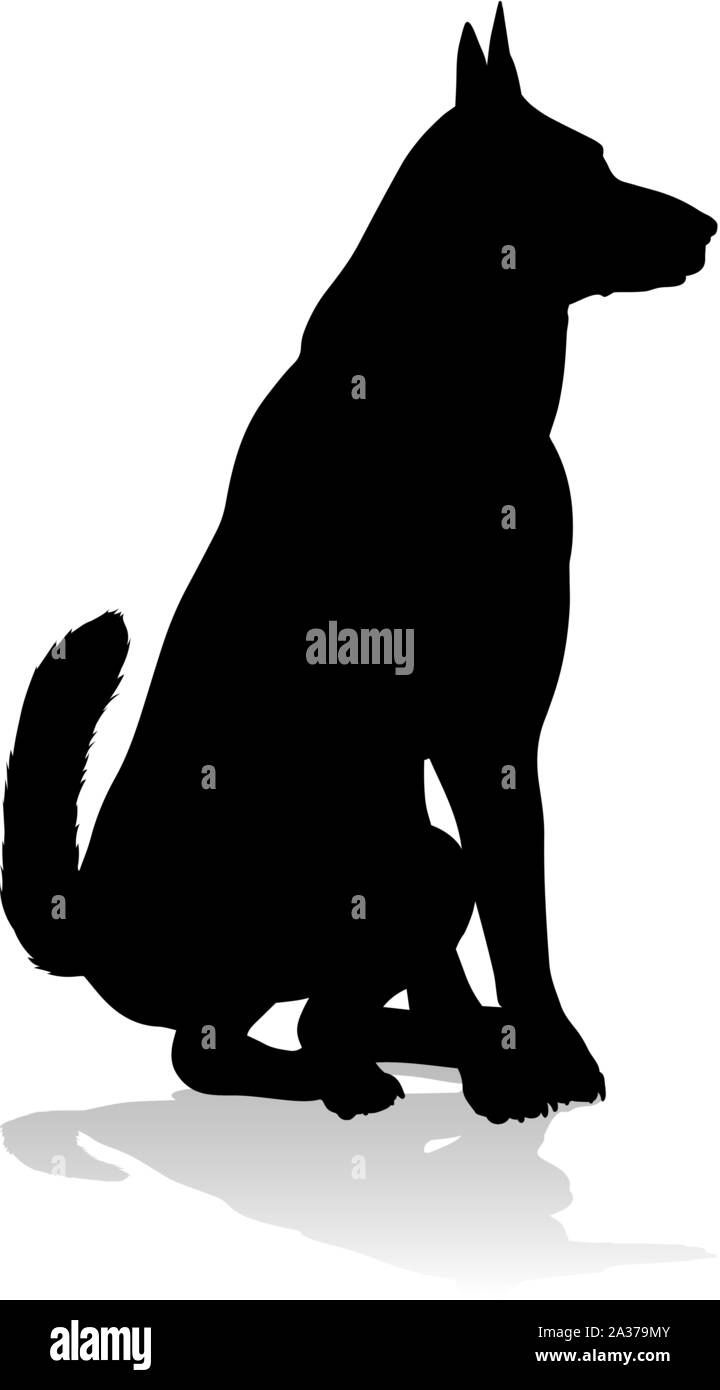 Silhouette chien Animal de compagnie Illustration de Vecteur