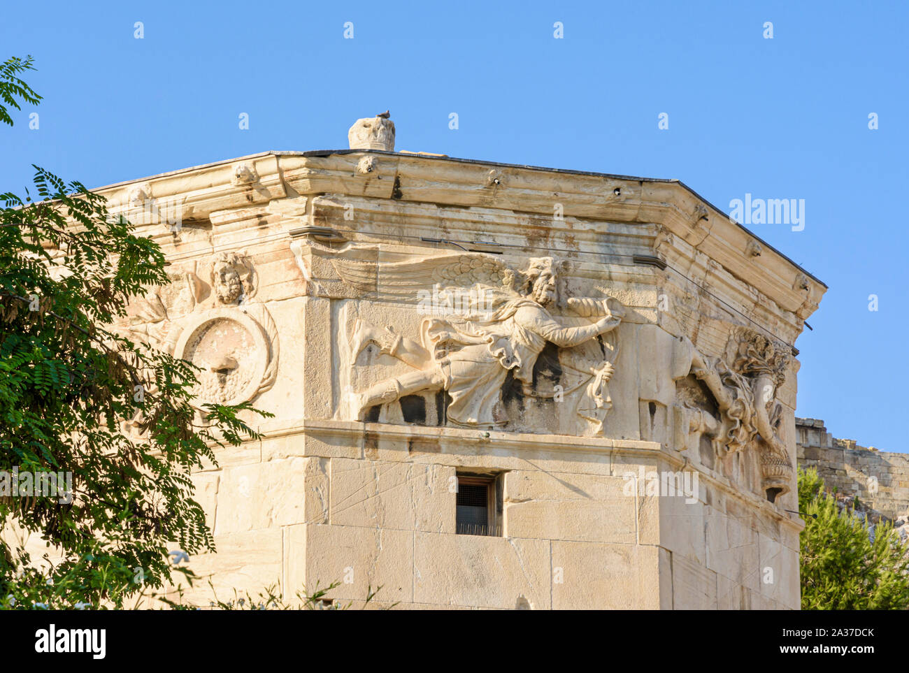 Détail de la Tour des vents à Athènes, Grèce Banque D'Images