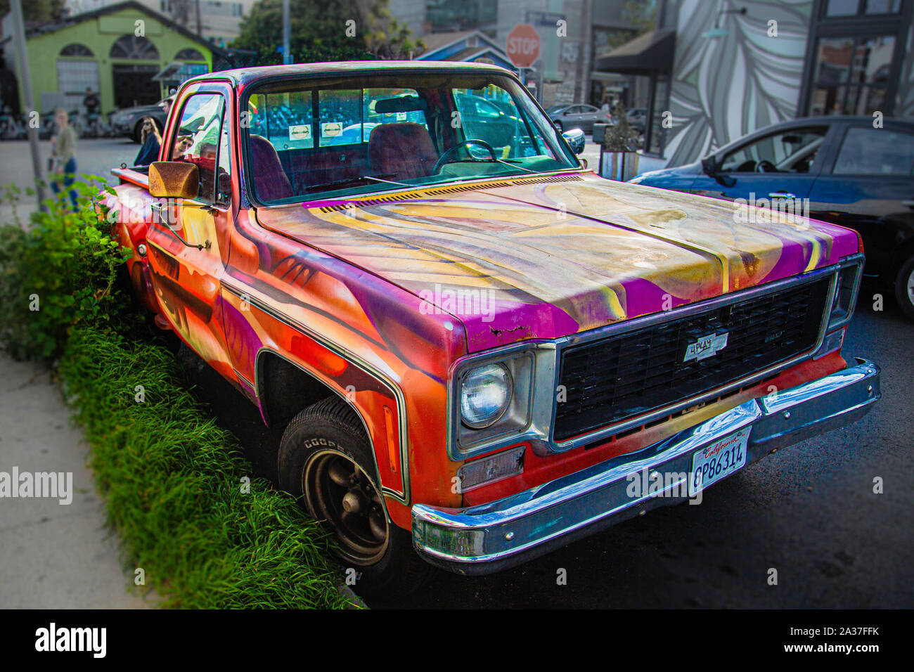 Camion de ramassage Ford peint Banque D'Images